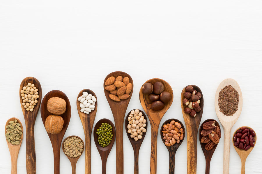 Beans and Lentils in Wooden Spoons Photograph Print 100% Australian Made