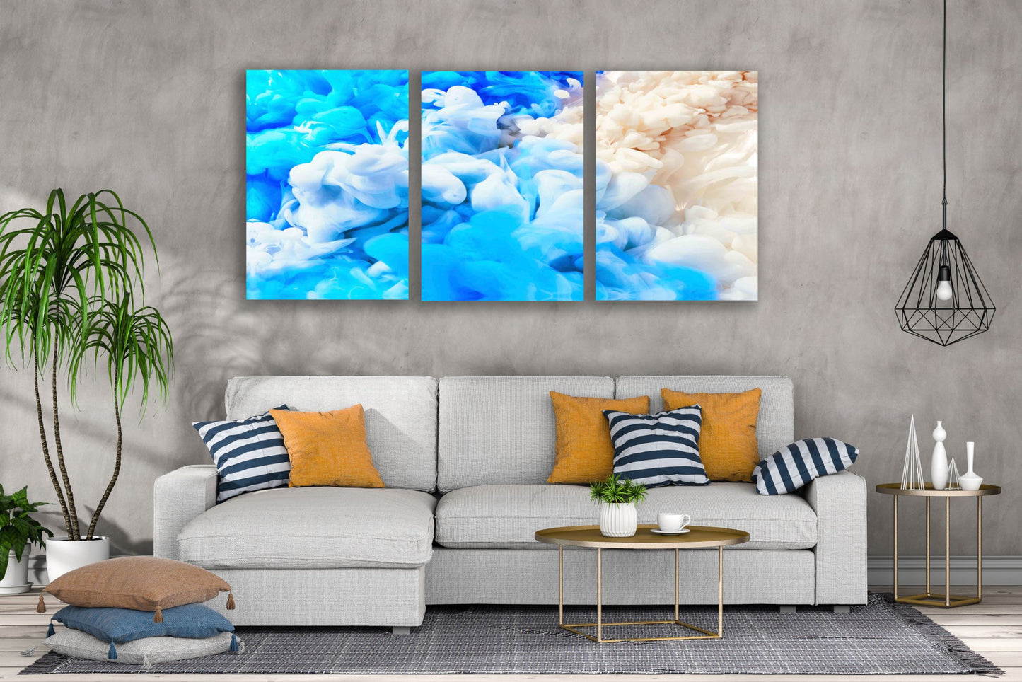 3 Set of Colorful Abstract Smoke Design High Quality Print 100% Australian Made Wall Canvas Ready to Hang