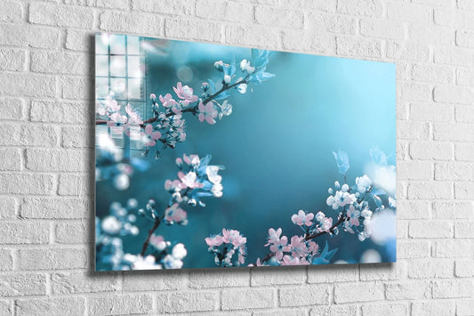 Blossom Flowers Branch Print Tempered Glass Wall Art 100% Made in Australia Ready to Hang