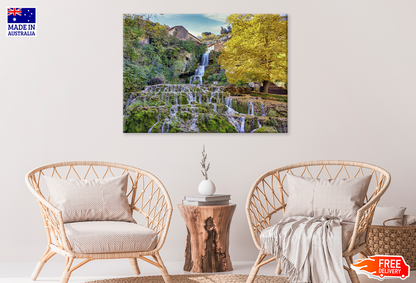 Waterfall & Autumn Trees View Print 100% Australian Made