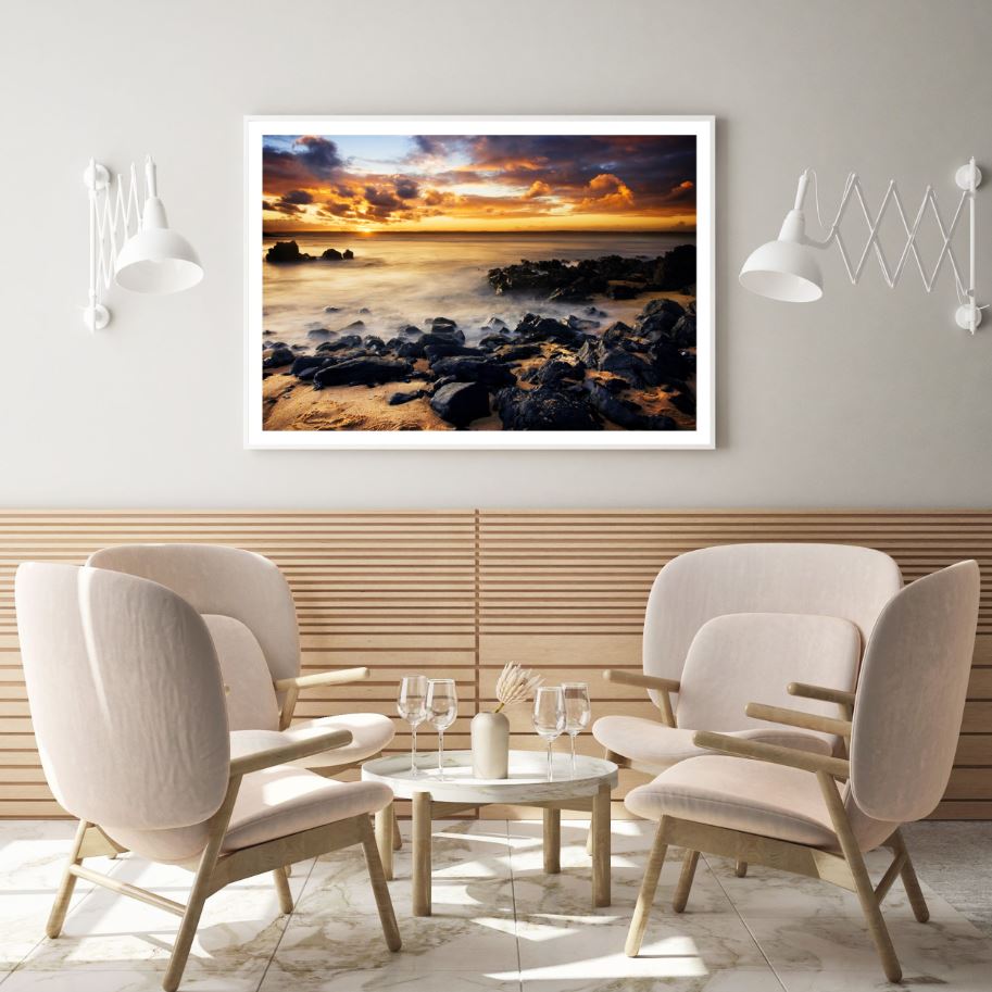 Sea Sunset Scenery Photograph Home Decor Premium Quality Poster Print Choose Your Sizes