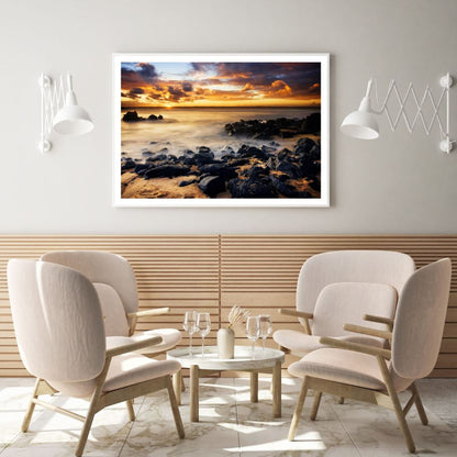 Sea Sunset Scenery Photograph Home Decor Premium Quality Poster Print Choose Your Sizes