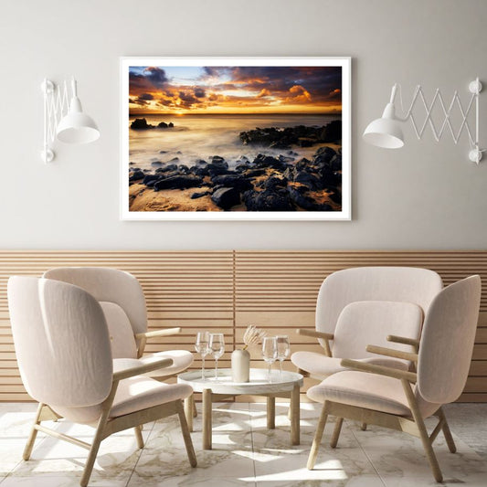Sea Sunset Scenery Photograph Home Decor Premium Quality Poster Print Choose Your Sizes