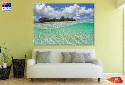 Half Below View Tropical Island Photograph Print 100% Australian Made