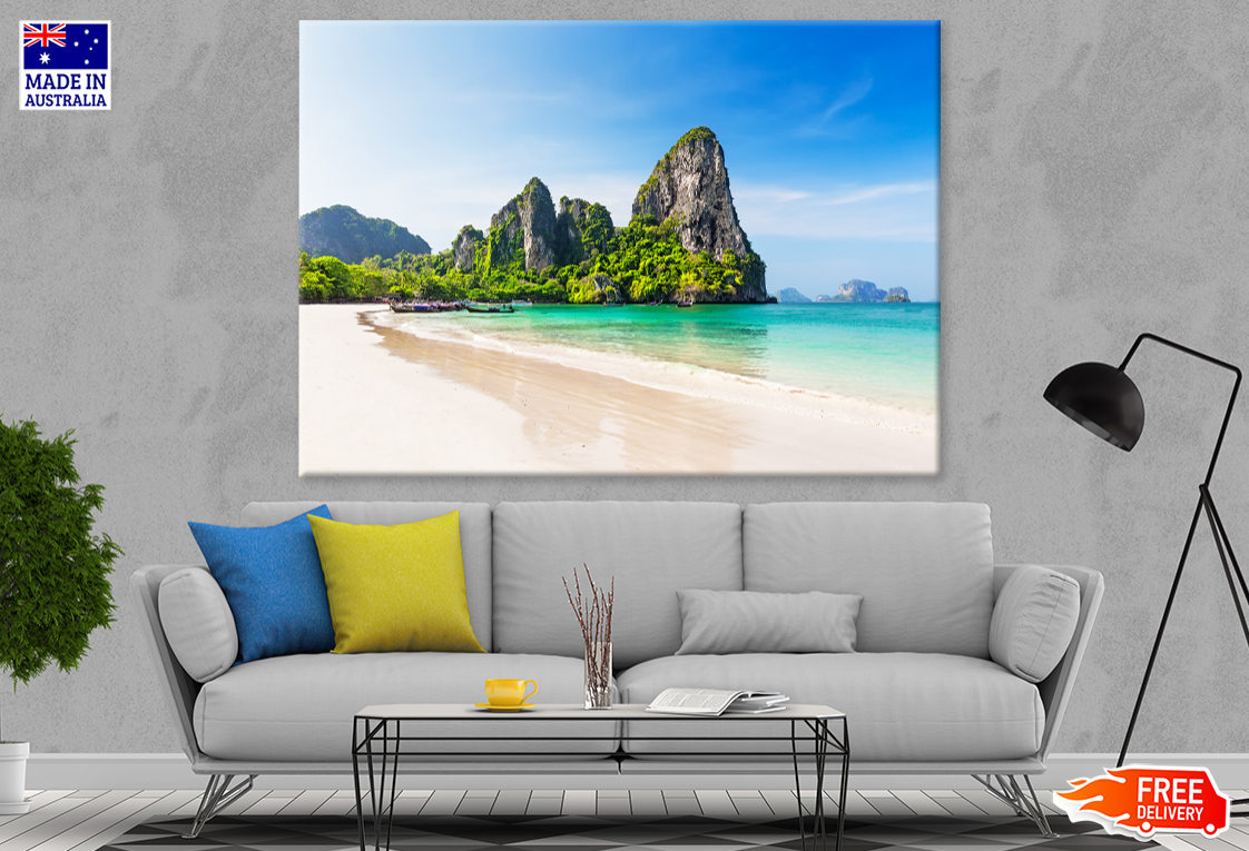Rock Mountain Sea Aerial View Photograph Print 100% Australian Made