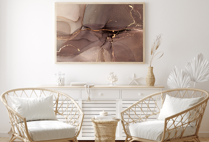 Brown White & Gold Abstract Design Home Decor Premium Quality Poster Print Choose Your Sizes