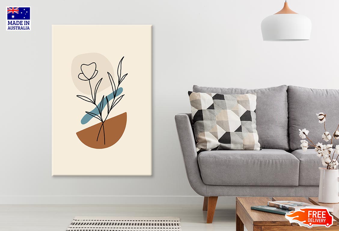 Flower Plant Abstract Shape Design Print 100% Australian Made