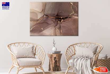 Brown & Gold Abstract Design Print 100% Australian Made