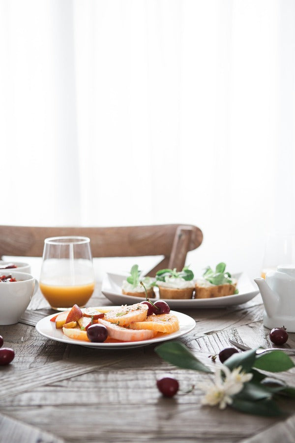 Meal Plates Table with Fruits Photograph Print 100% Australian Made