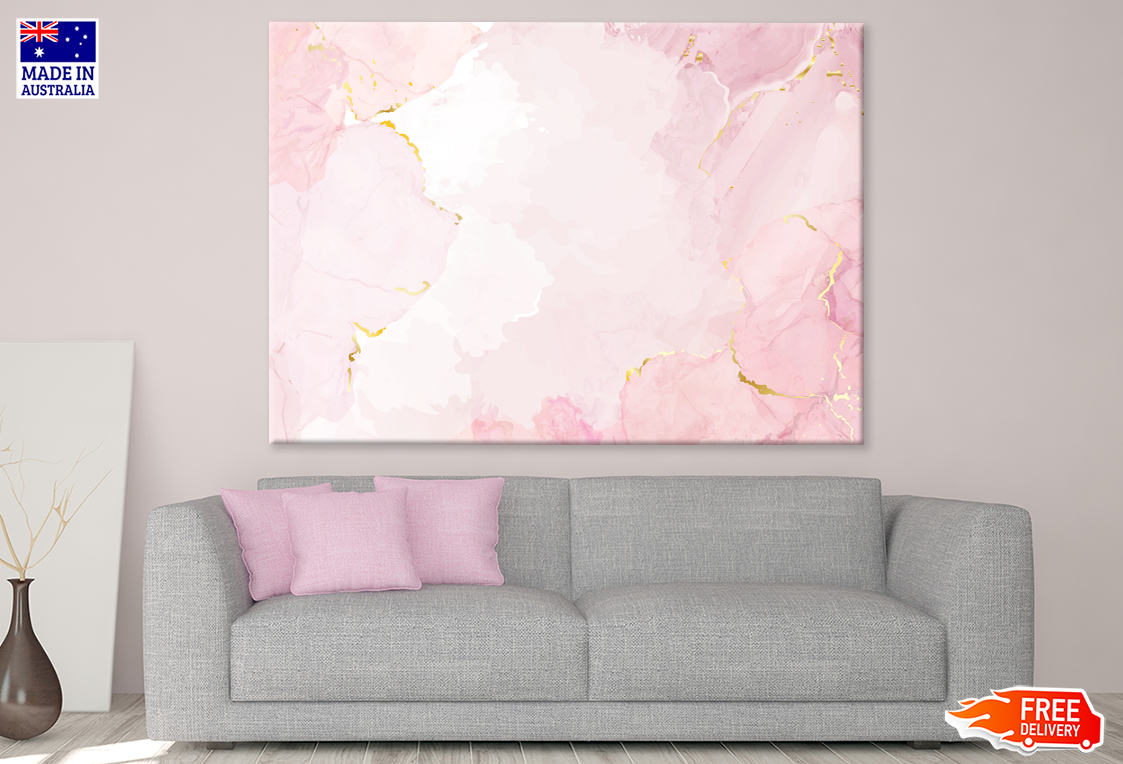 Pink White & Gold Abstract Design Print 100% Australian Made
