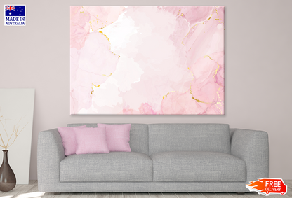 Pink White & Gold Abstract Design Print 100% Australian Made