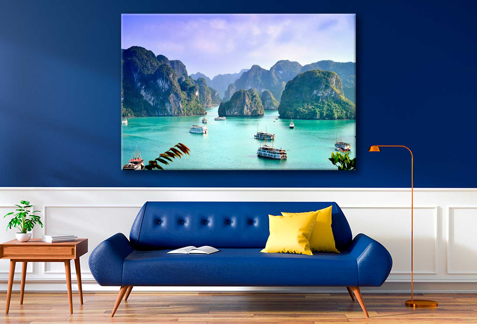 Bella Home Ships on Karst Island Aerial View Print Canvas Ready to hang