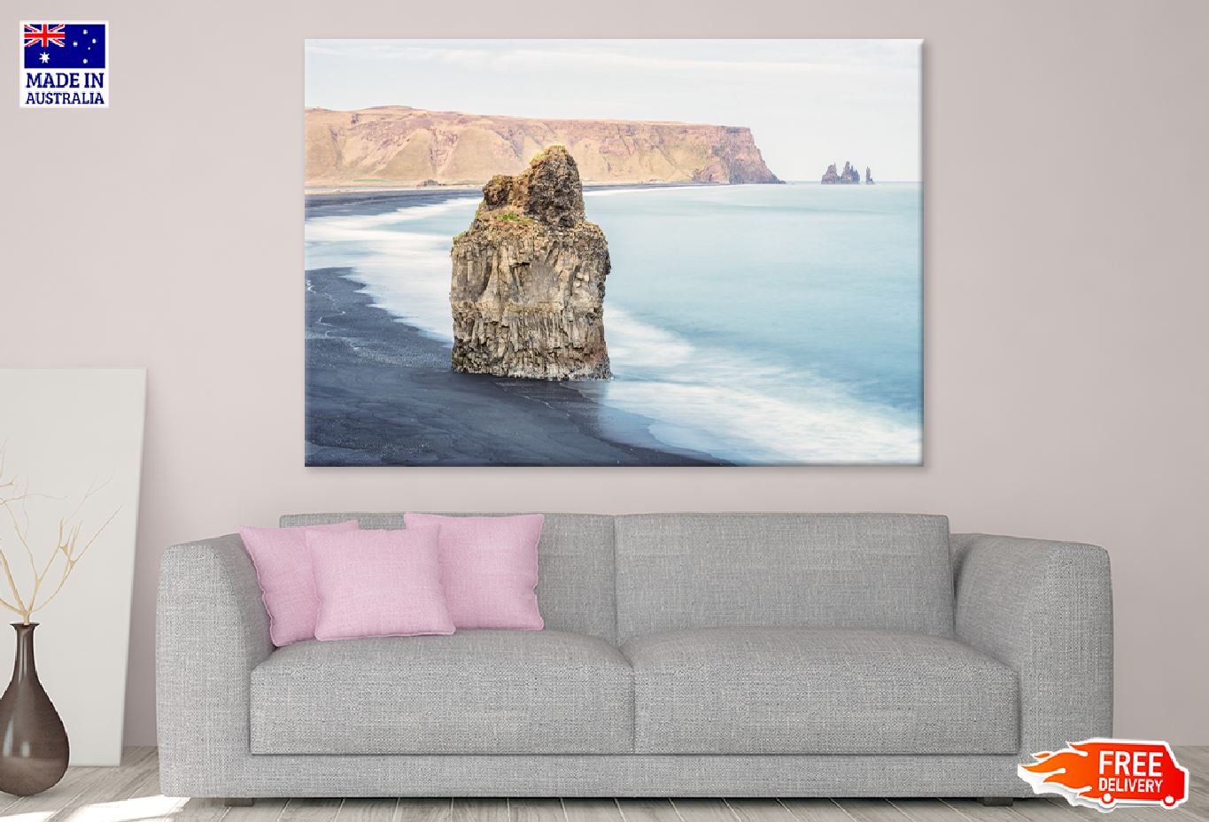 Rock Reynisfjara Beach View Photograph Iceland Print 100% Australian Made
