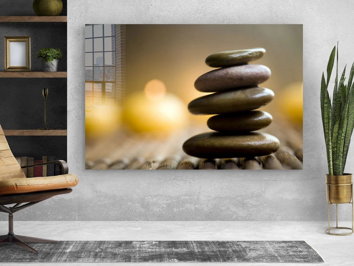 Stones Closeup View Print Tempered Glass Wall Art 100% Made in Australia Ready to Hang