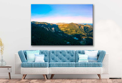 Bella Home Forest & Mountain Range Blue Sky Print Canvas Ready to hang