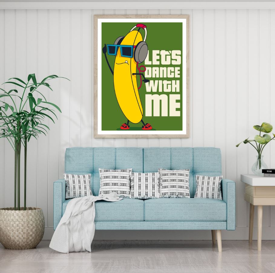 Banana & Quote Vector Art Design Home Decor Premium Quality Poster Print Choose Your Sizes