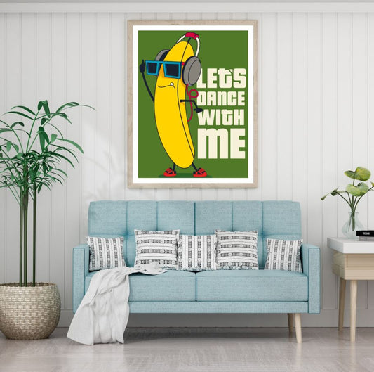 Banana & Quote Vector Art Design Home Decor Premium Quality Poster Print Choose Your Sizes