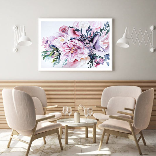 Colorful Flowers Watercolor Paint Home Decor Premium Quality Poster Print Choose Your Sizes