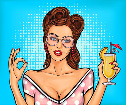 Girl Portrait Pop Art Design Home Decor Premium Quality Poster Print Choose Your Sizes