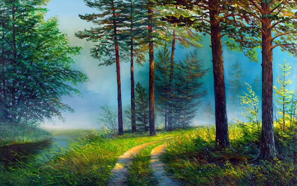 Watercolour Forest Painting Print 100% Australian Made