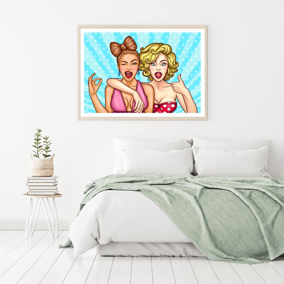 Girls Portrait Pop Art Design Home Decor Premium Quality Poster Print Choose Your Sizes