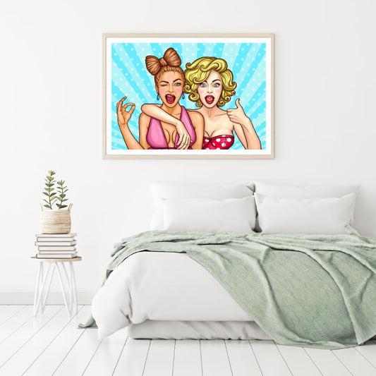 Girls Portrait Pop Art Design Home Decor Premium Quality Poster Print Choose Your Sizes