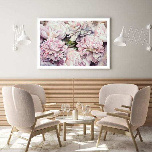 Pink Flowers Watercolor Painting Home Decor Premium Quality Poster Print Choose Your Sizes