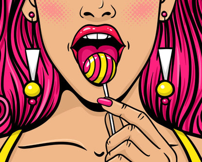 Girl Portrait Pop Art Design Home Decor Premium Quality Poster Print Choose Your Sizes