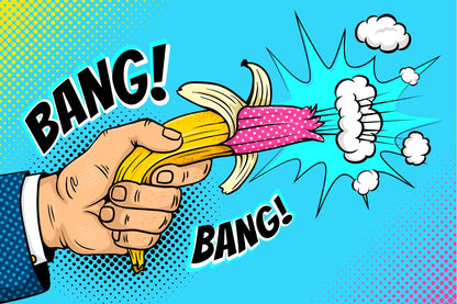 Firing from a Banana Pop Art Home Decor Premium Quality Poster Print Choose Your Sizes