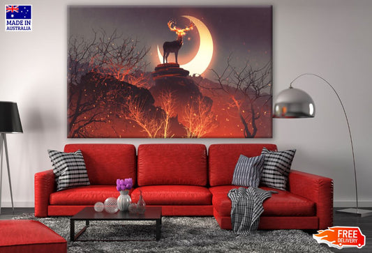 Deer & Fire Art Print 100% Australian Made