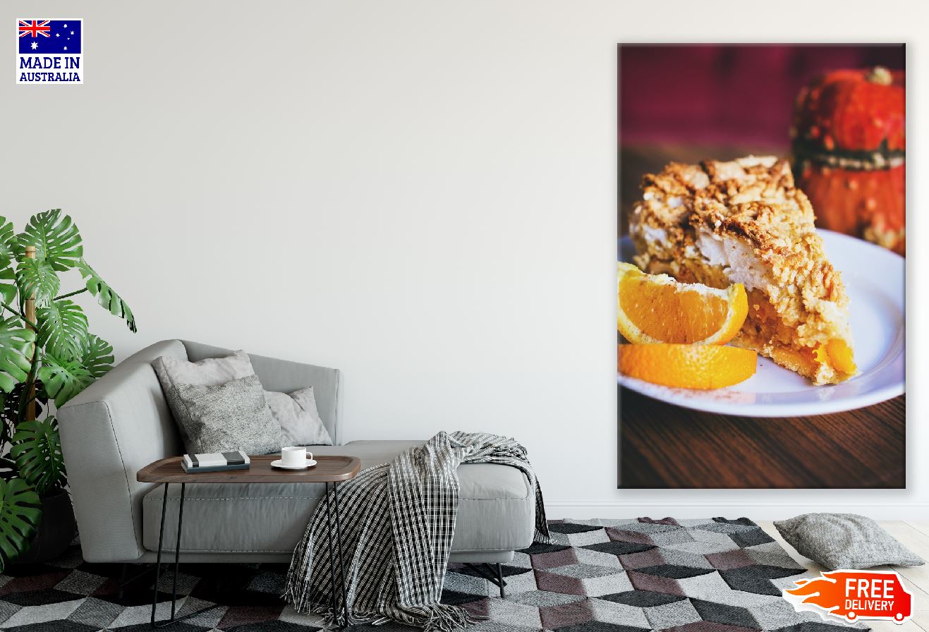 Sliced Orange Fruit & Cake Photograph Print 100% Australian Made