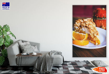 Sliced Orange Fruit & Cake Photograph Print 100% Australian Made