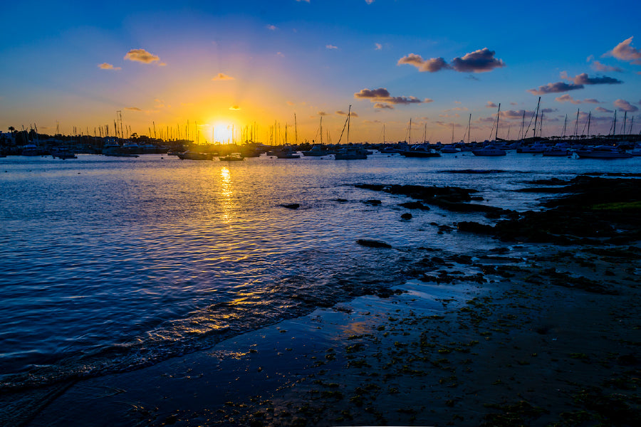 Sunset at Punta del Este Port Sea Photograph Print 100% Australian Made
