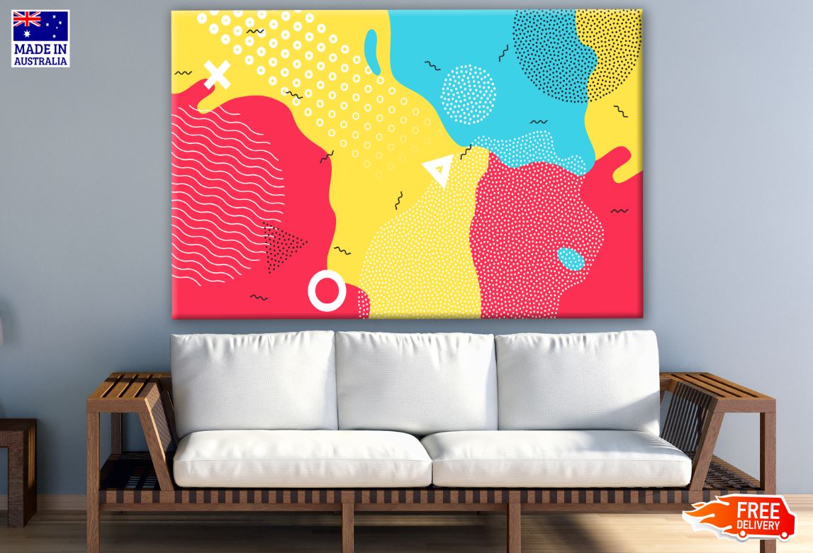 Blue, Yellow & Red Abstract Design Print 100% Australian Made