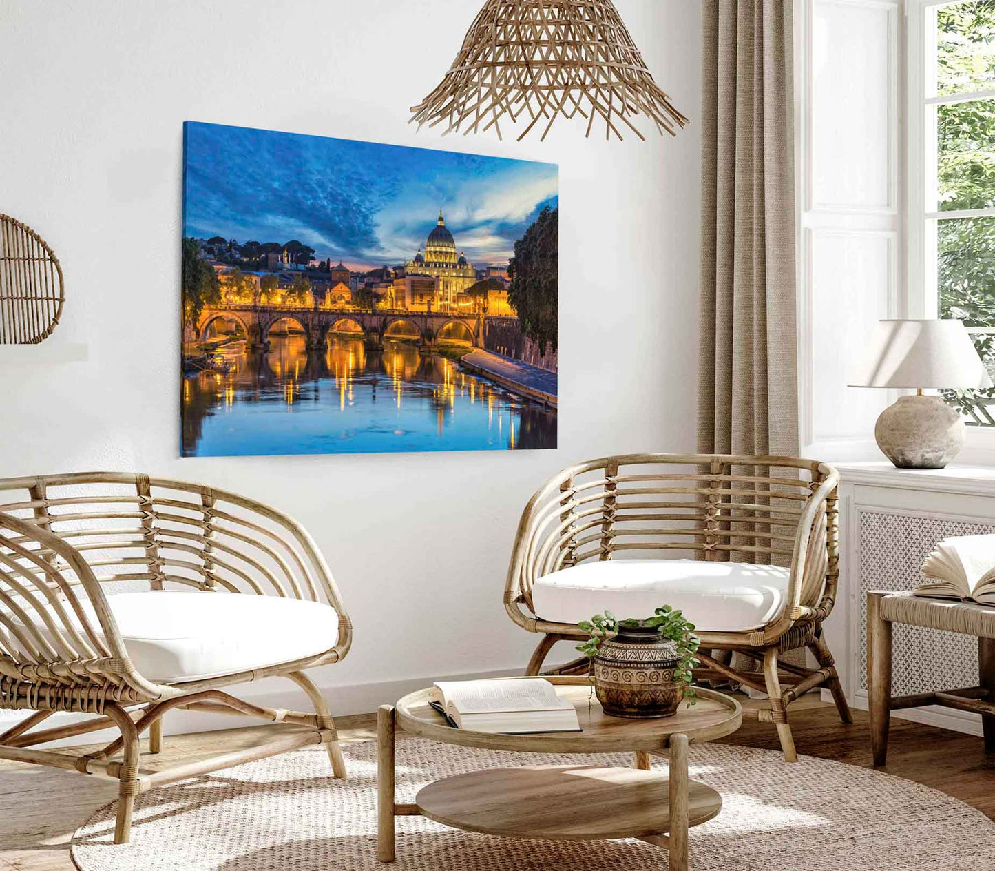 Bella Home St. Peter's Basilica & River Rome Print Canvas Ready to hang