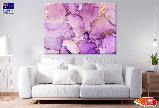 Purple & Gold Abstract Design Print 100% Australian Made