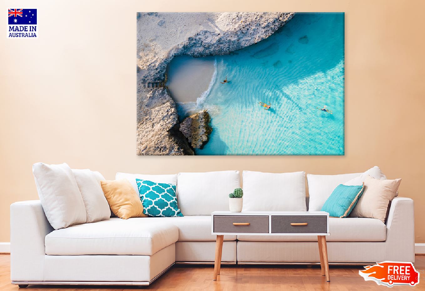 Triple Steps Sea View Photograph Aruba Print 100% Australian Made