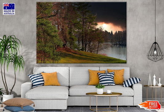 Forest Near River & Dark Sky Photograph Print 100% Australian Made