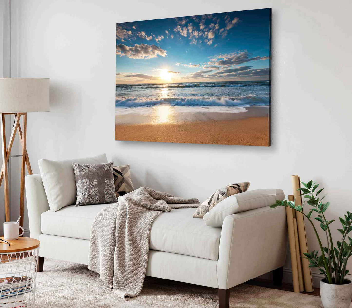Bella Home Beach Sunrise Over The Tropical Sea Print Canvas Ready to hang