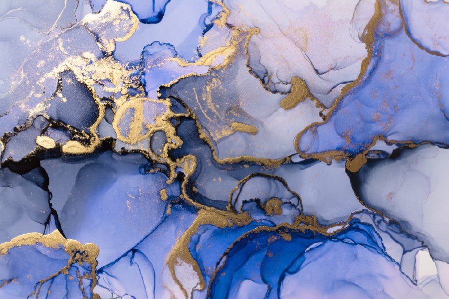 Purple Gold & Blue Abstract Design Print 100% Australian Made