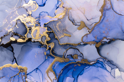 Purple Gold & Blue Abstract Design Print 100% Australian Made