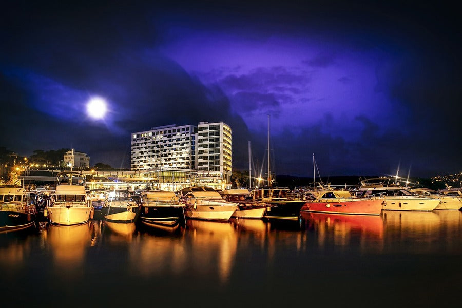 San Diego Marina Night View Photograph Print 100% Australian Made