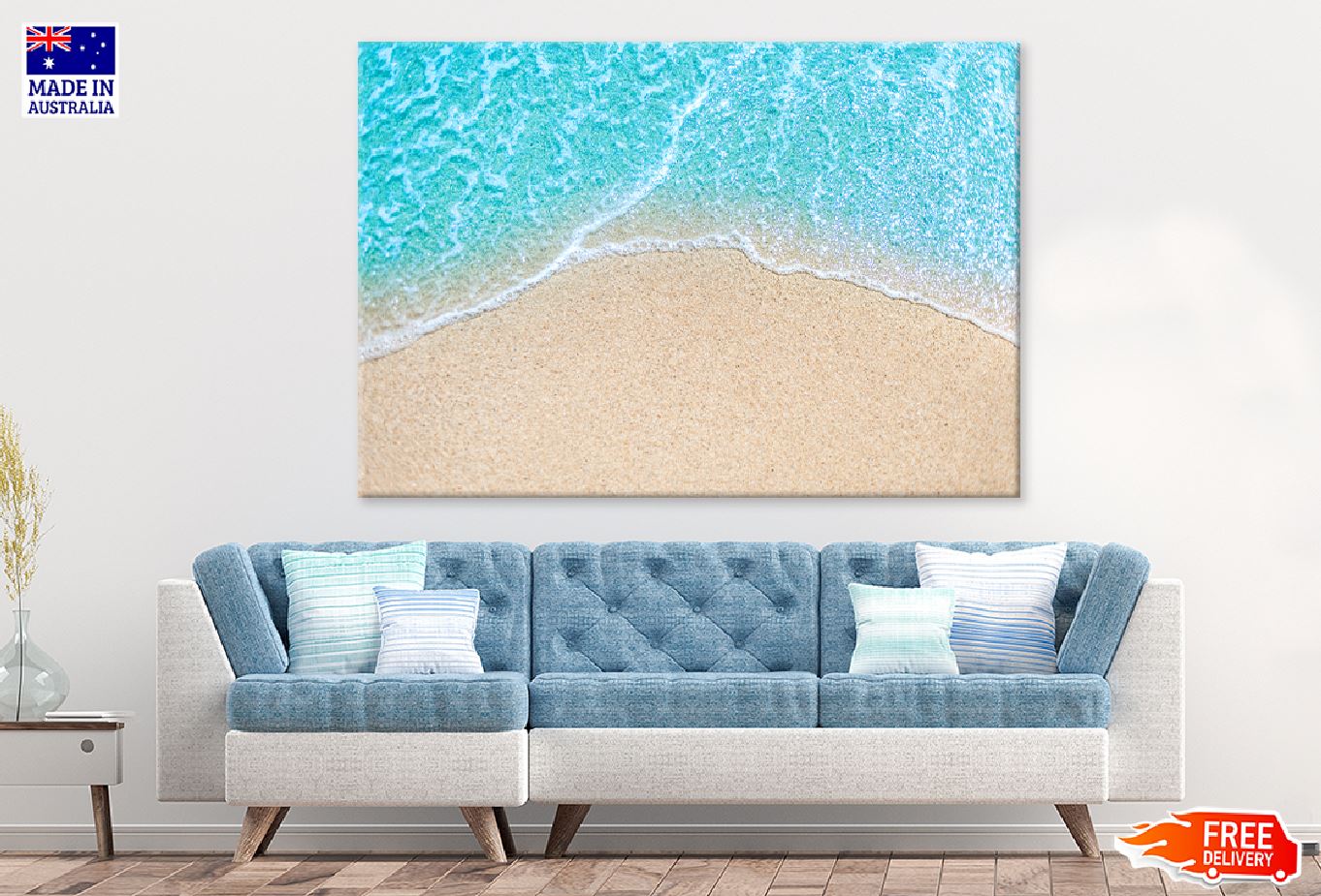 Sea with Soft Wave Aerial View Photograph Print 100% Australian Made