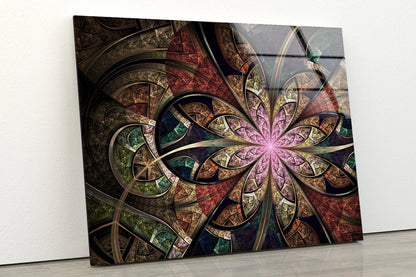 Colorful 3D Floral Abstract Design Acrylic Glass Print Tempered Glass Wall Art 100% Made in Australia Ready to Hang