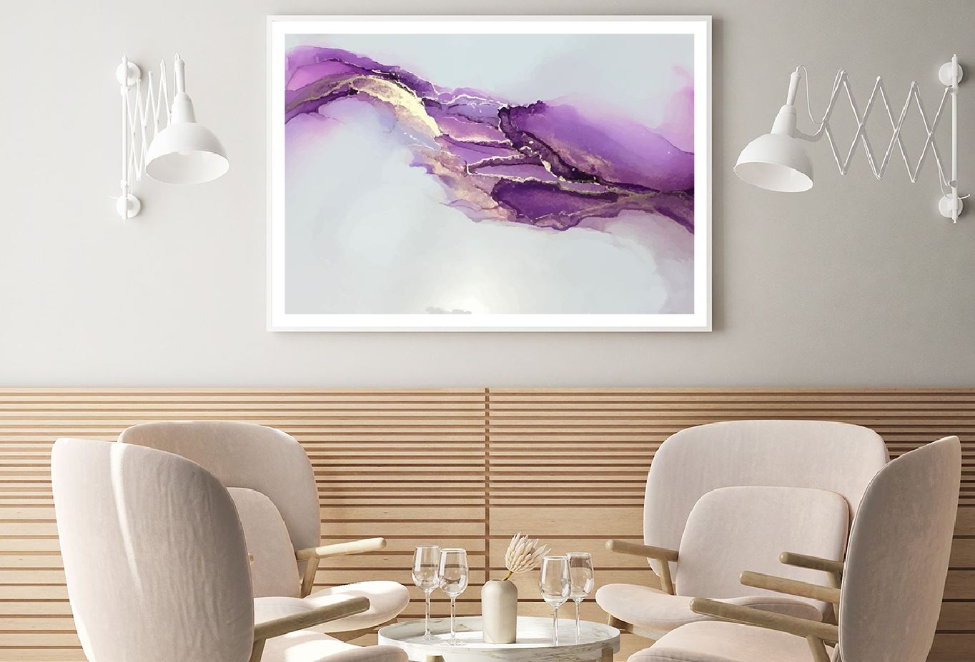 Purple & Grey Abstract Fluid Design Home Decor Premium Quality Poster Print Choose Your Sizes