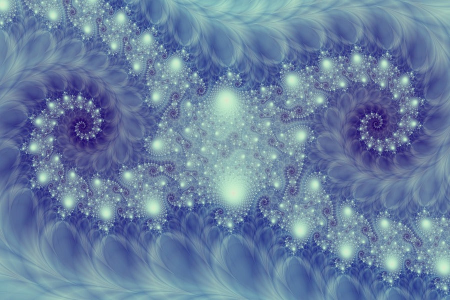 Purple & White Fractal Abstract Design Print 100% Australian Made
