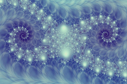 Purple & White Fractal Abstract Design Print 100% Australian Made