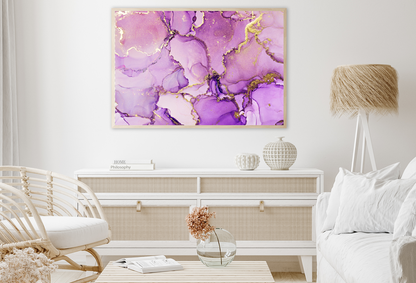 Purple White & Gold Abstract Design Home Decor Premium Quality Poster Print Choose Your Sizes