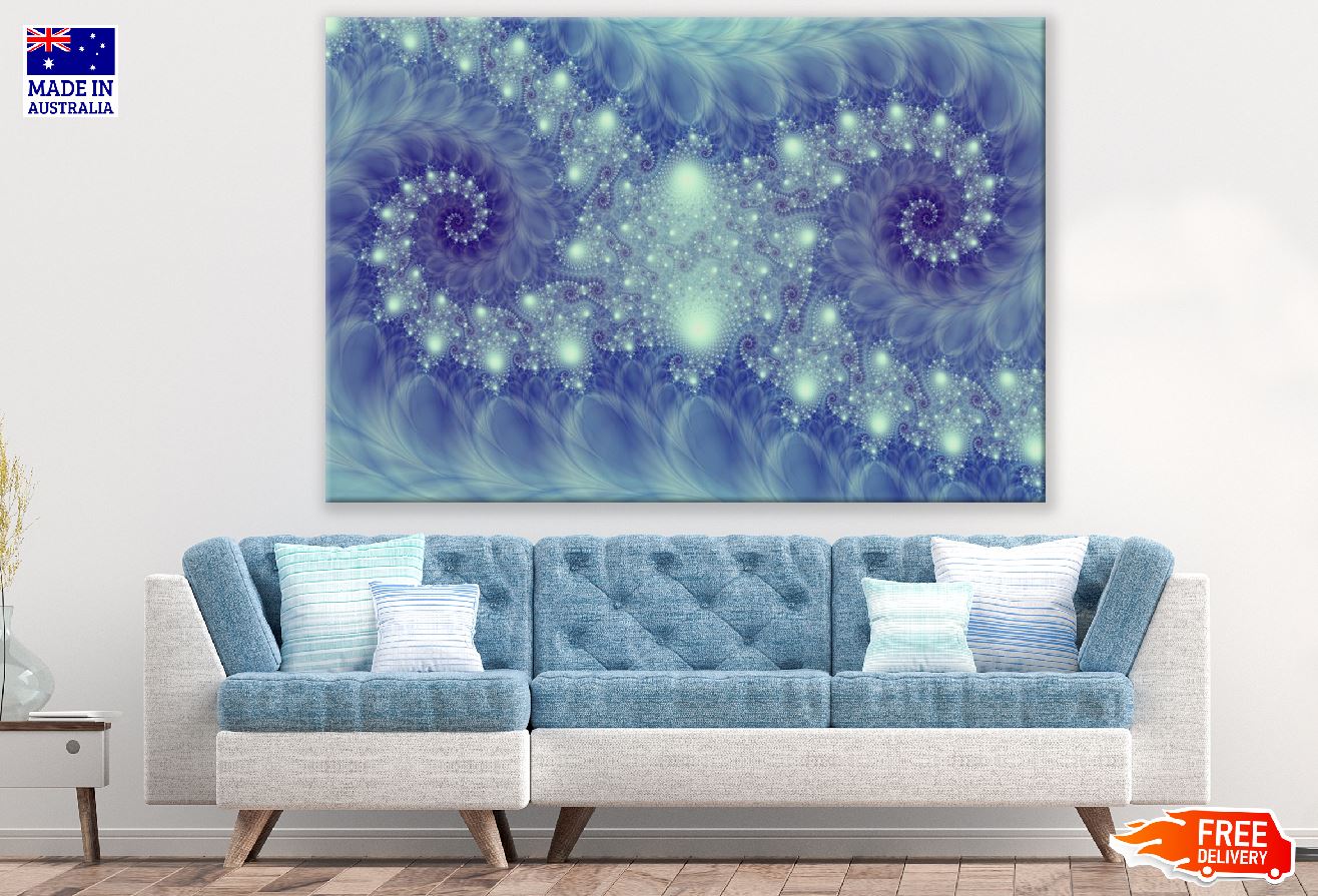 Purple & White Fractal Abstract Design Print 100% Australian Made