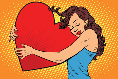 Girl Hugging a Heart Illustration Print 100% Australian Made